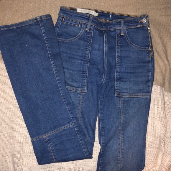 anthropologie bootcut patchwork side zip jeans - Picture 2 of 5